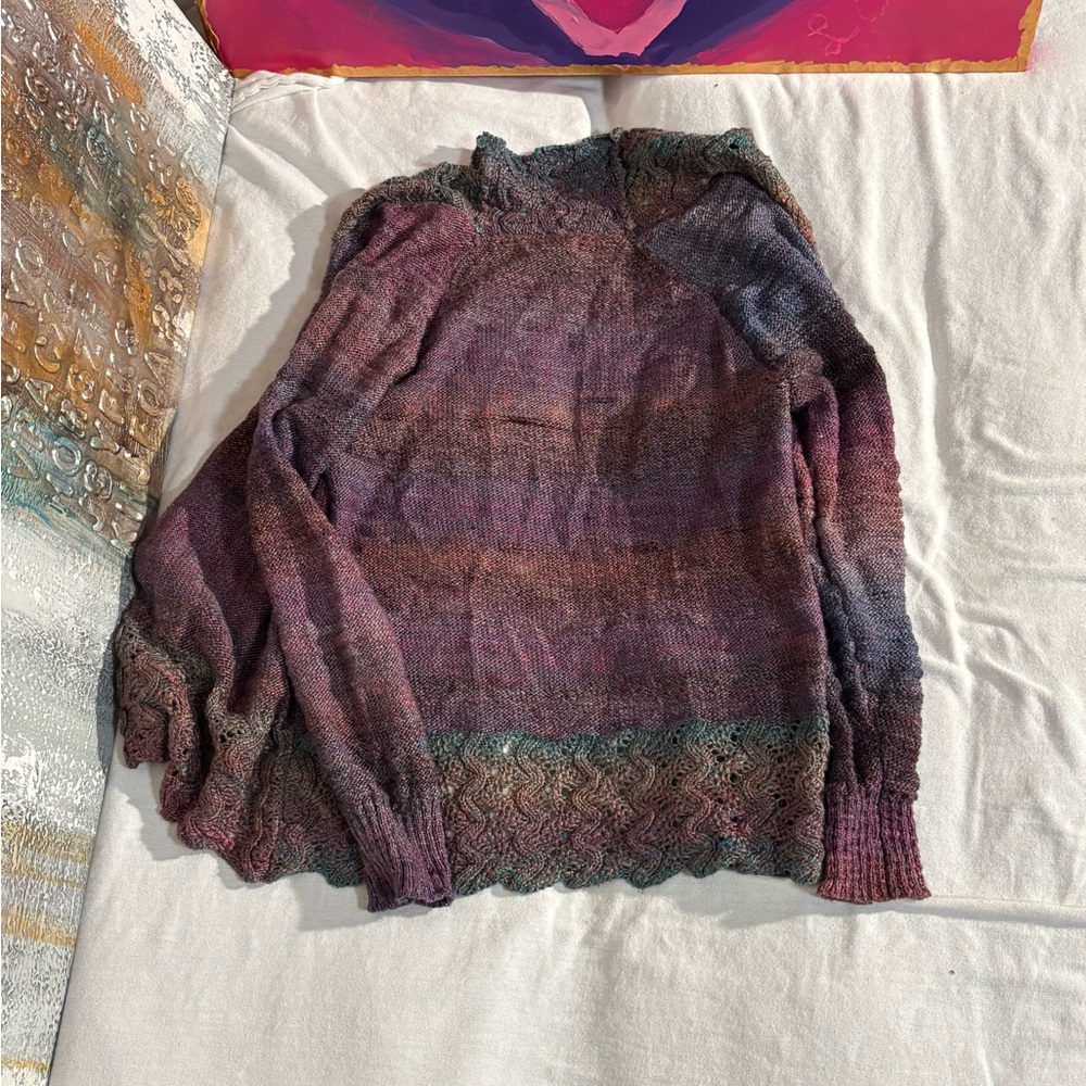 Chic Multicolor Open-Front Cardigan - Picture 4 of 5